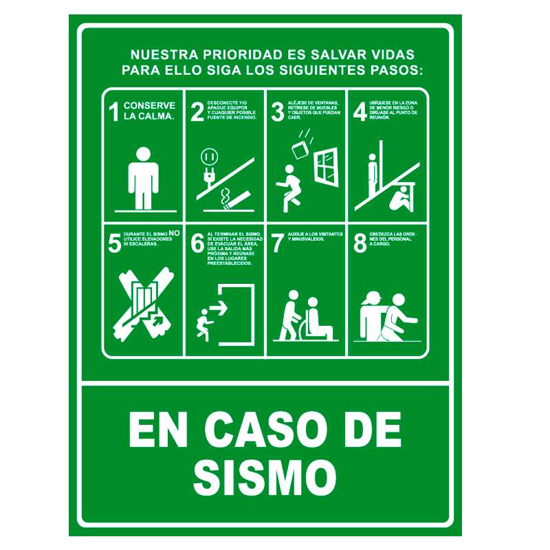 Señales de evacuación en Santa Beatriz