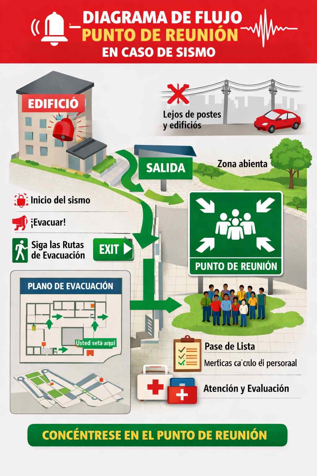 Como establecer un punto de reunión en caso de sismo